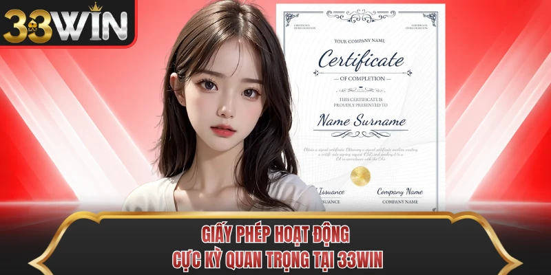 Giấy phép hoạt động cực kỳ quan trọng tại 33WIN