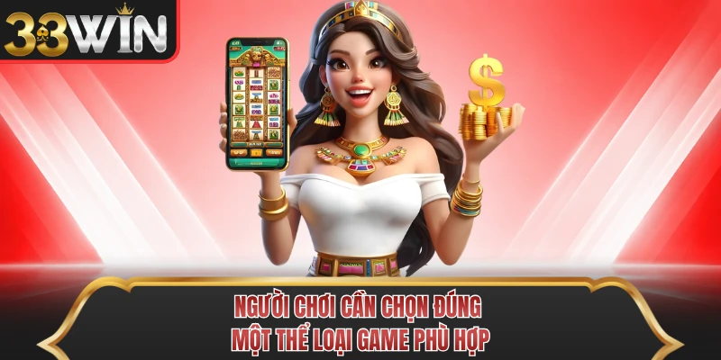 Người chơi cần chọn đúng một thể loại game phù hợp